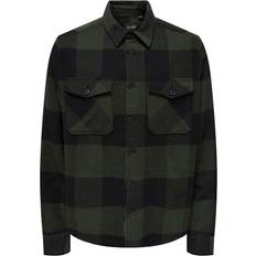 Only & Sons Checked Shirt - Green/Forest Night