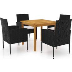 Seat Cushion Patio Dining Sets vidaXL 3067741 Patio Dining Set, 1 Table incl. 4 Chairs