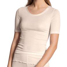 Seide Bekleidung Calida True Confidence Shirt Short Sleeve - Light Ivory