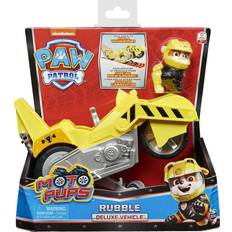 Plast Motorsykler Spin Master Paw Patrol Moto Pups Rubbles Deluxe Pull Back Motorcycle Vehicle with Wheelie Feature & Figure