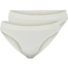 Pieces Rib Panties 2-pack - Whitecap Grey