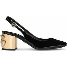 Dolce & Gabbana Block Heel Heels & Pumps Dolce & Gabbana Patent Leather Slingbacks - Black