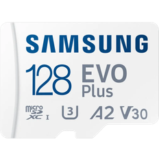 128 GB Minnekort Samsung Evo Plus microSDXC Class 10 UHS-I U3 V30 A2 128GB +SD Adapter