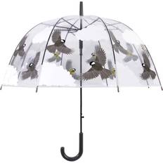 Gjennomsiktige paraplyer Esschert Design 2 Sided Birds Transparent Umbrella Grey (TP274)