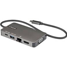 USB C Cables StarTech USB C-VGA/2xUSB A/HDMI/USB C/RJ45 M-F 1ft