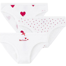 Spitze Oberteile Petit Bateau Heart Print Panties 3-Pack - White (A00FP-00)