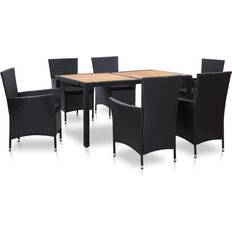 Rattan garden table and 6 chairs vidaXL 46024 Patio Dining Set, 1 Table incl. 6 Chairs