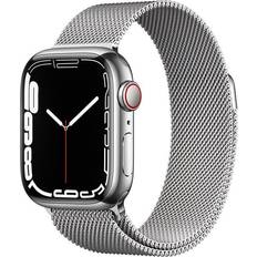 Apple Android Smartklokker Apple Watch Series 7 Cellular 41mm Stainless Steel Case with Milanese Loop