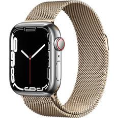 Apple EKG (Elektrokardiografi) - iPhone Smartklokker Apple Watch Series 7 Cellular 45mm Stainless Steel Case with Milanese Loop
