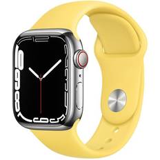 Apple EKG (Elektrokardiografi) - iPhone Smartklokker Apple Watch Series 7 Cellular 41mm Stainless Steel Case with Sport Band