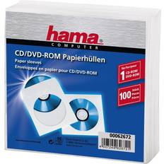 CD- & Vinyloppbevaring Hama CD pocket paper 100 pcs (White)