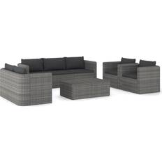 vidaXL 3059490 Outdoor Lounge Set, 1 Table incl. 2 Chairs & 5 Sofas