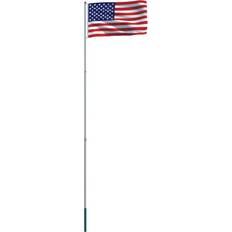 vidaXL US Flag and Pole 19.7ft