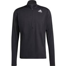 Adidas Herre T-skjorter adidas Own The Run 1/2 Zip Long Sleeve T-shirt Men - Black