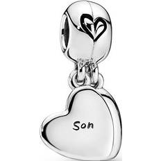 Black Charms & Pendants Pandora Mother & Son Heart Split Dangle Charm - Silver