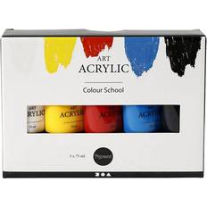 Hvite Akrylmaling Colortime Art Acrylic 5 x 75ml