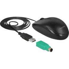 DeLock Optical 3-button USB Type-A + PS/2 Desktop Mouse