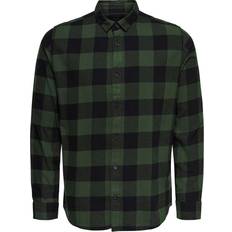Only & Sons Checked Long Sleeved Shirt - Green/Forest Night