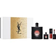 Black opium gift set Yves Saint Laurent Black Opium Deluxe Gift Set EdP 90ml + EdP 7.5ml + Couture Velvet Cream Lipstick