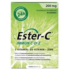 D-vitaminer Kosttilskudd Ester-C Immun C D Z 30 st