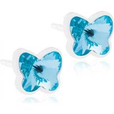 Blomdahl Butterfly Earrings - White/Aquamarine