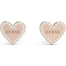 Guess Heart to Heart Earrings - Rose Gold/Transparent