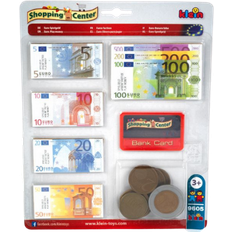 Klein Butikkleker Klein Theo 9605 euro play money with credit card I 37 notes and 11 coins from 1 cent coins to 500 euro notes I Dimensions: 20 cm x 0.5 cm x 20 cm I Toys for children aged 3 and over