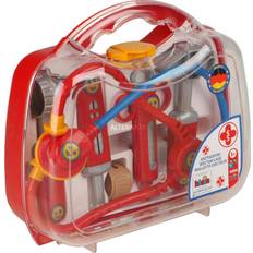 Doktorleker på salg Klein Theo 4266 Arztköfferchen with accessories I stethoscope, syringe and much more. I Case with transparent lid I Dimensions: 21,5 cm x 9 cm x 20 cm I Toy for children from 3 years old