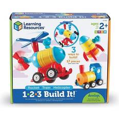 Plastic Baby Toys Learning Resources 1-2-3 Build It! Rocket-Train-Helicopter