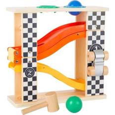 Hammer Benches Small Foot 10601 Knock Marble Track Made of Wood in Rally Design with Two Different Coloured Hammer for Ball pounding