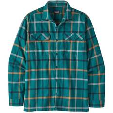 Patagonia Long Sleeved Organic Cotton Midweight Fjord Flannel Shirt - Brisk/Dark Borealis Green
