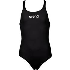S Badedrakter Arena Girl's Solid Swim Pro Swimsuit - Black/White (EU-2A263)