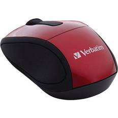 Red Computer Mice Verbatim Wireless Mini Travel Optical Mouse
