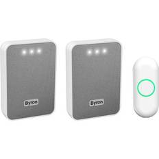 Byron DBY-22324 Wireless Doorbell Set, 150 m Max Range and 15 Melodies with Volume Control Options