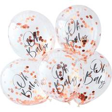 Ginger Ray Latex Ballons Oh Baby Rose Gold/Transparent 5-pack