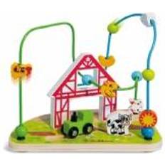 Eichhorn 100003714 Motorikschleife Bauernhof To Promote Motor Skills, 2 Bows, Tractor and Cow for Moving, 16 x 23 x 20 cm, Made of Wood, from one Year Old
