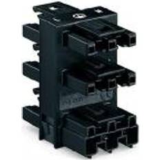 Wago Kabelforlengere & Forgrenere Wago Mains distributor Mains plug Mains socket, Mains socket, Mains socket, Mains socket, Mains socket Total number of pins: 2 PE Black 1 pc(s)