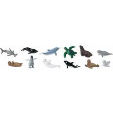 Safari Toy Figures Safari Lekset Baby Sea Life Toob Vit/grå/svart/grön 12 Delar