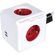 PowerCube Elektriske artikler PowerCube Extended USB 1.5 meter (Type E) Red