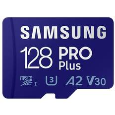 Samsung 128 GB Minnekort & minnepenner Samsung Pro Plus 2021 microSDXC Class 10 UHS-I U3 V30 A2 160/120MB/s 128GB +SD adapter