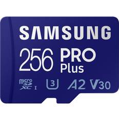 Minnekort Samsung PRO Plus microSDXC Class 10 UHS-I U3 V30 A2 160/120MB/s 256GB +SD Adapter