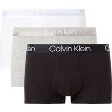 Herren - Polyester Unterhosen Calvin Klein Modern Structure Trunks 3-pack - White/Black/Grey Heather