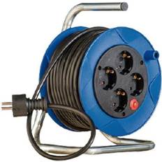 Brennenstuhl kabelrulle Compact 15 meter RVS/PVC blå/svart