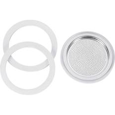 Bialetti 3 Gaskets + 1 Filter Plate for 9 Cups Stainless Steel Moka Pots