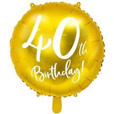 PartyDeco 40 år Folieballong GULD