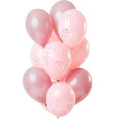 Folat 67618 Latex Balloons Pink Rose Gold Approx. 30 cm Pack of 12 Number 18