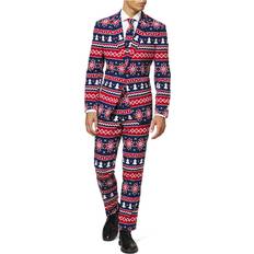 OppoSuits Men's Fun Ugly Christmas Nordic Noel – Full Suit: Jacket, Pants & Tie, 40