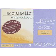 Hvite Tekstilfarger Fabriano AEW BL 4CO 25F GF Watercolour Paper 12.5 x 18 cm Extra White