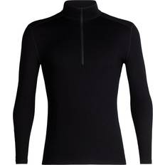 Merino Wool T-shirts Icebreaker Men's Merino 260 Tech Long Sleeve Half Zip Thermal Top - Black