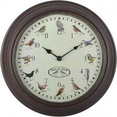 Braun Uhren Esschert Design Clock with Birdsounds Wanduhr 30.1cm